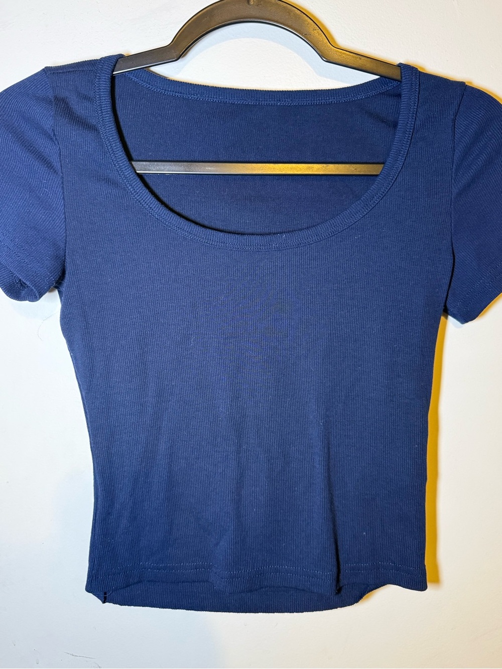 SHEIN Navy Scoop Neck Crop Top